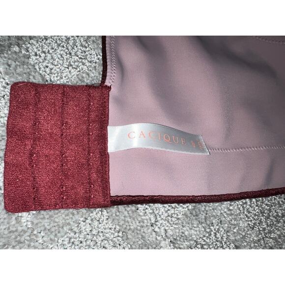 42F Cacique Bra Lace Full Coverage Underwire Lightly Lined Lane Bryant Wine Red - Picture 7 of 9